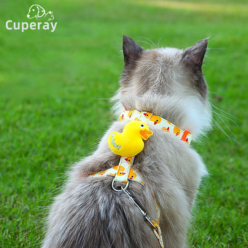 Cat Harness and Leash Set Adjustable Anti-Break Free Pet Harness Vest Style Kitten Leash Out Walking Cat Rope for Cats & Puppies