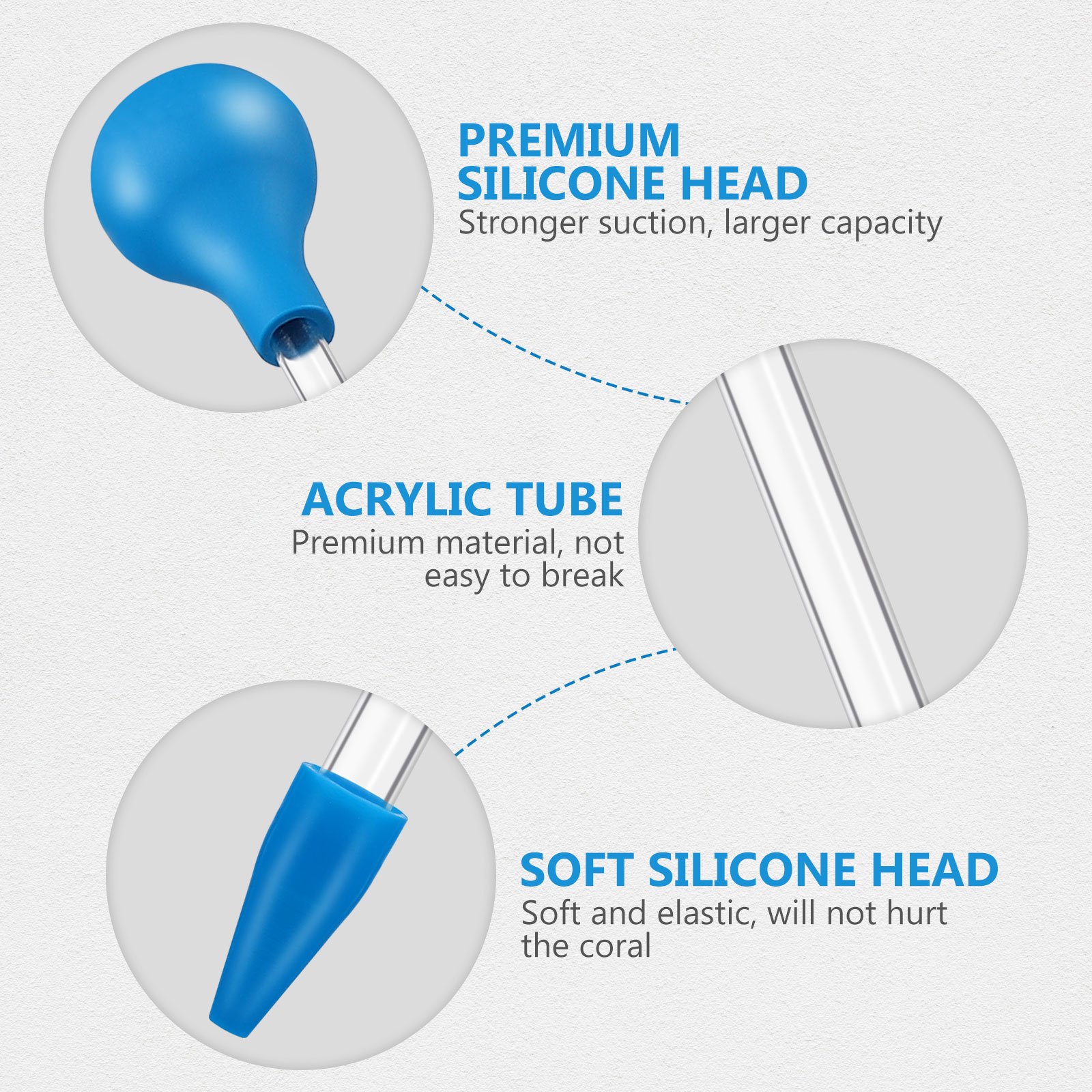 Coral Feeder Transparent Tube Dispensing Feeding Syringe Fish Tank Deep Underwater Acrylic for Invertebrates