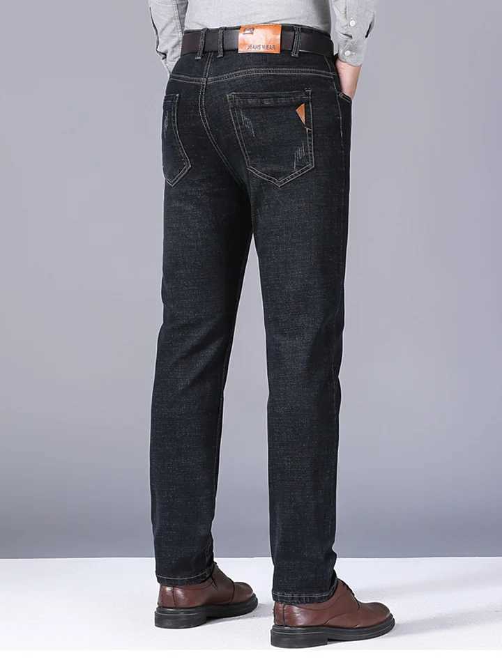 2024 New Mens Classic Style Luxury Brand High Quality Jeans Business Casual Stretch Ultra Thin Denim Pants Fashion Blue Black Trousers W241205