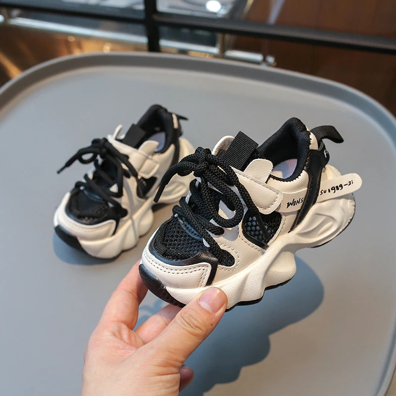 Childrens mesh breathable short chubby TPR running for boys and girls childrens casual sports shoes white tennis 3 4 5 6 years old H260130