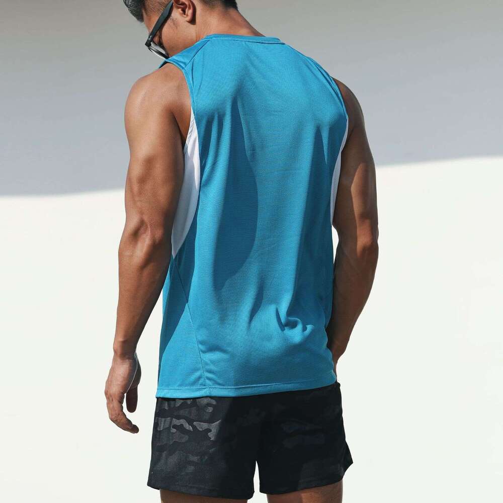 Summer New Quick Drying Tank Top Men's Loose Breathable Leisure Fiess Sleeveless Shirt Running Sports T-shirt