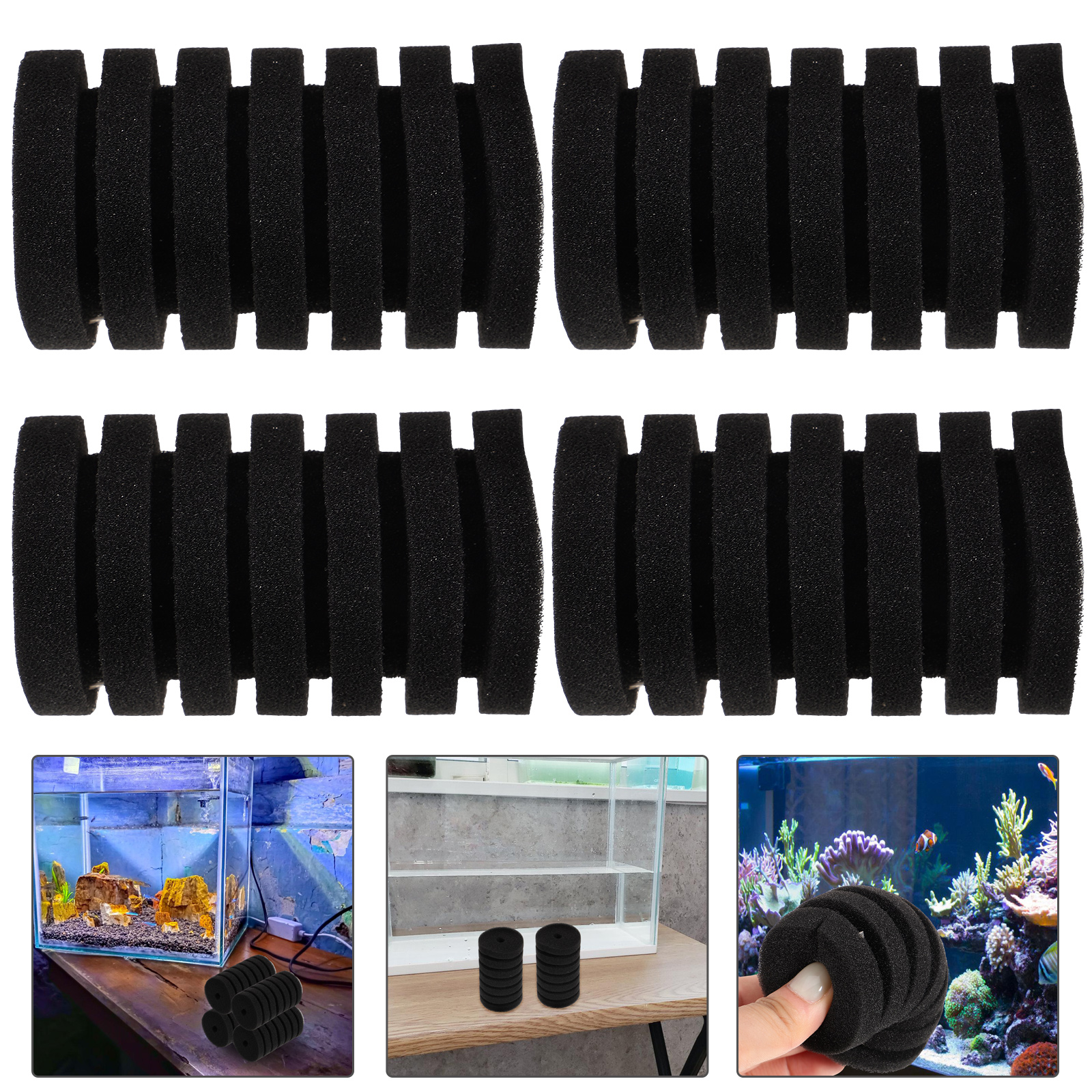 4pcs Aquarium Filter Sponge Replacement Fish Tank Filter Media Sponge Air Pump Sponge