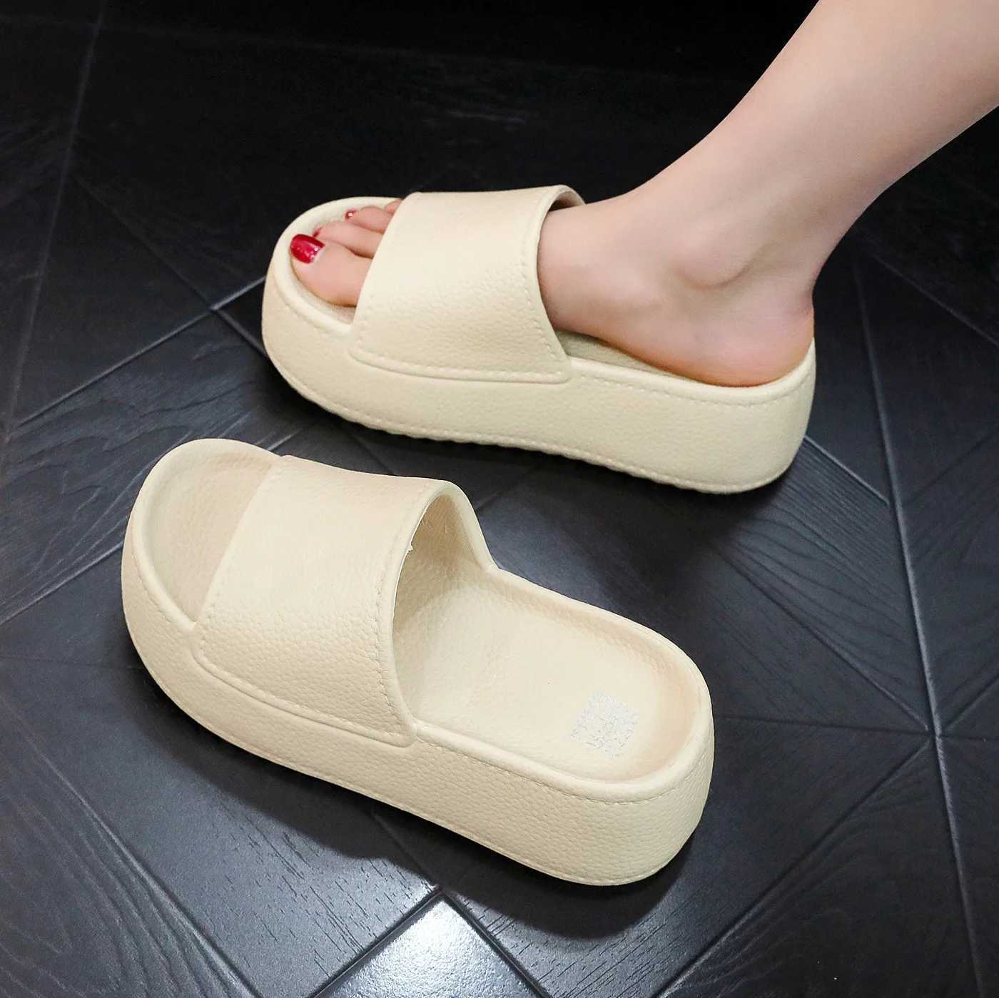 6cm thick bottom EVA womens slippers Fi home platform summer coat slippers N womens slippersXJ250407