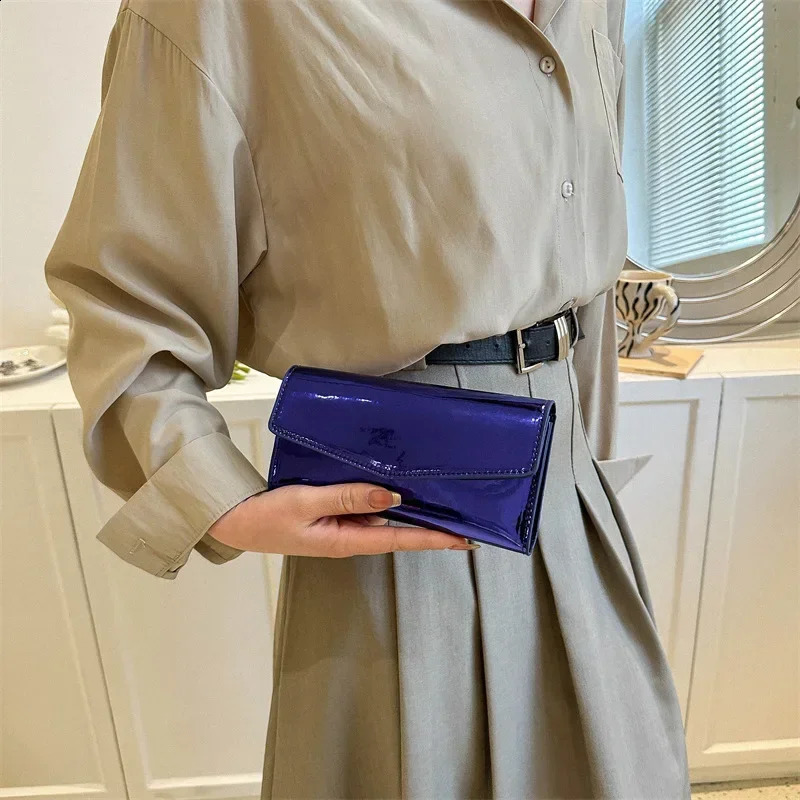 Fashion Women Long Patent Leather Wallets Purses Female Handbags Coin Purse Cards Holder ID Holder Foldable Wallet Lady Clutch 240909