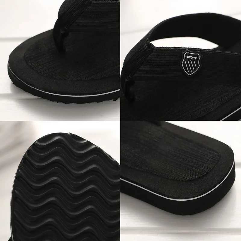 Casual Slippers For Men Flip Flops Beach Sandals Summer N-Slip Flat Slides Men Slippers Indoor House Shoes Male Slipper ManXJ250207