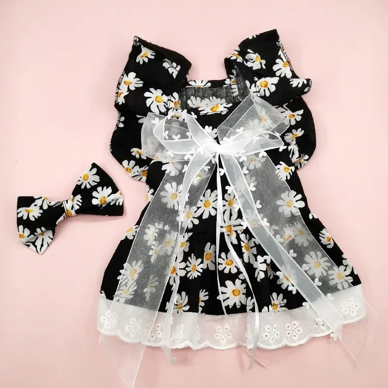 Pet Clothes Spring Summer Puppy Kitten Flower Pattern Cute Skirt Small and Medium-sized Dog Slip Dress Sweet