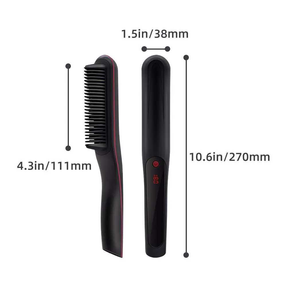Professional Advanced Negative Ionic Hair Straightener Brush 2-in-1 Anti-Scald Feature Hot Comb For Styling Straightening Hair W250610