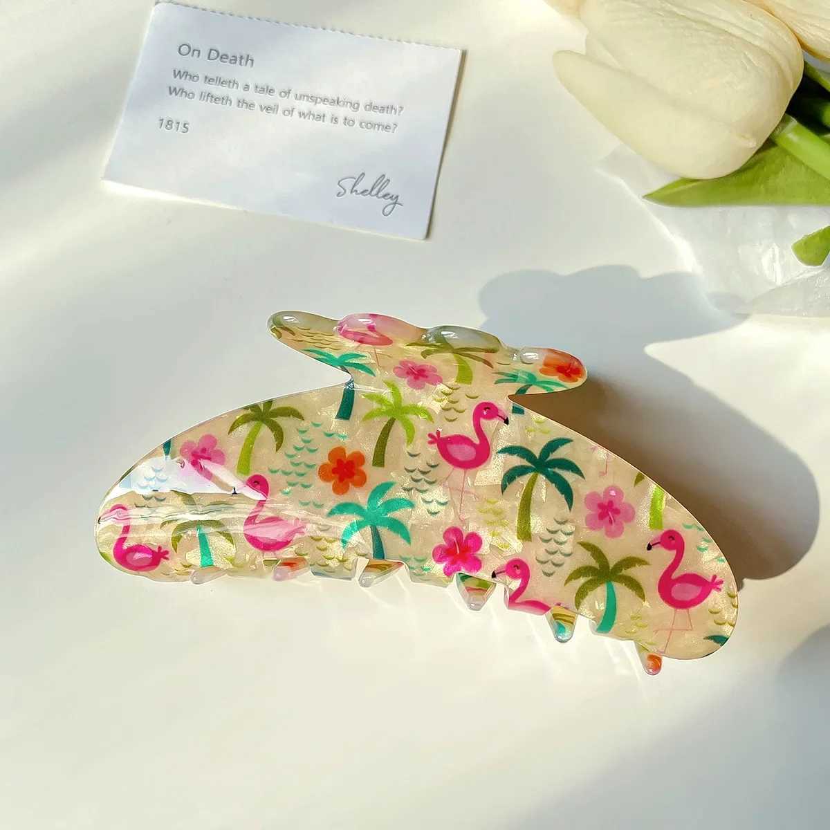 Muweordy New Large 11CM Floral Grasp Clips Korea Hairstyle Colorful Shark Crabs Hair Grip Hair Clip Claw Accessories for WomenX240912