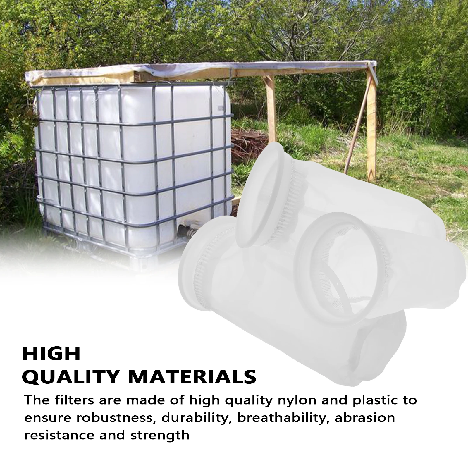 3Pcs IBC Tonne Drum Filter 4.1x8.26in Aquarium Filter Bag Breathable Rain Water Filter Multifunctional Rain Water Tank Accessori