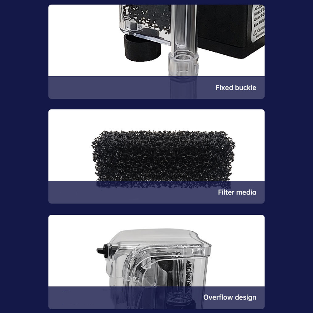 Aquarium Filter Fish Tank Filter With Biochemical Cotton Filtration & Oxygenation Function, Hang On Waterfall Fish Tank Filter