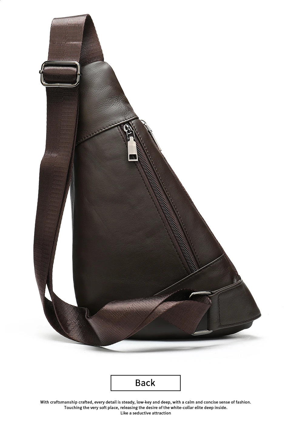 Retro leather mens chest bag soft cowhide leather sling bag shoulder bag backpack outdoor riding bag 240907