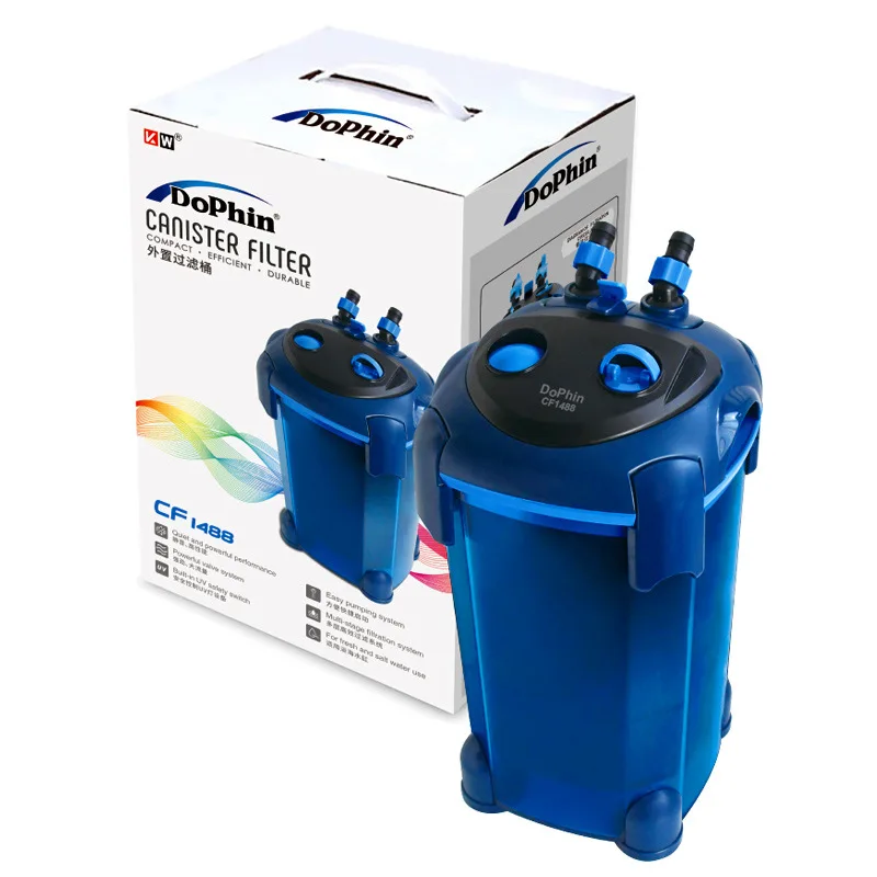 Dophin Aquarium External Filter Silent Fish Tank Clean Water UV Lamp