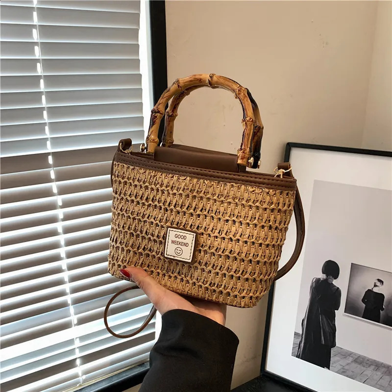 YOUDEYISI highend textured womens bag portable straw bucket messenger niche 240910