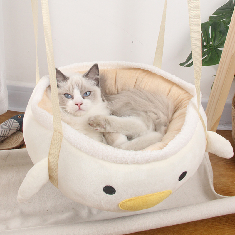 Pet Cat & Dog Short Plush Hammock Round Home Cushion Warm Basket Nest Kennel for Cat's House