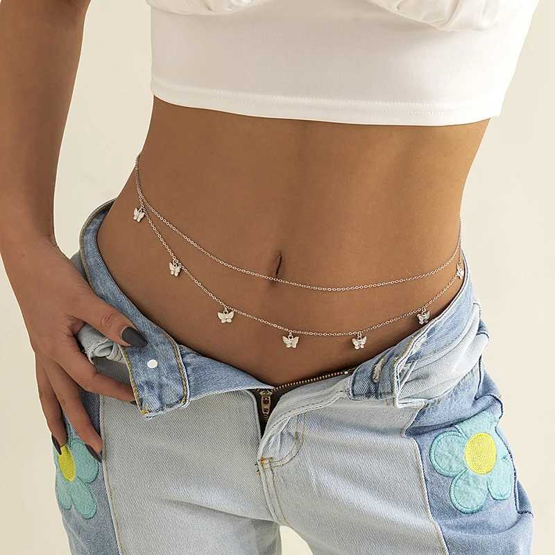 Sexy Double Thin Chain Warm Waist Chain Enchanting Stainless Steel Belly Chain Summer Beach Bikini Body Jewelry X250410