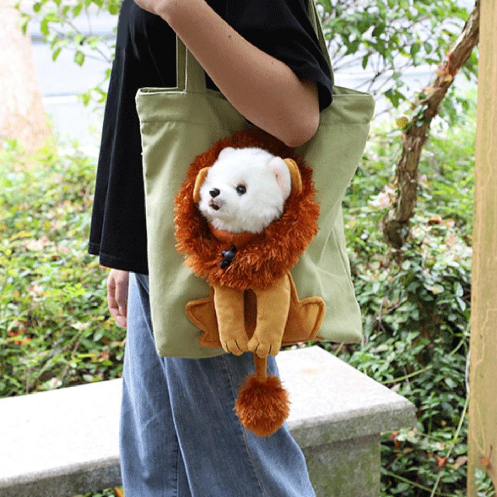 Cat Carrying Traveling Bag Pet Carrying Bag Large Capacity Drawstring Hole Lion Modeling Pet Dog Pet Supplies