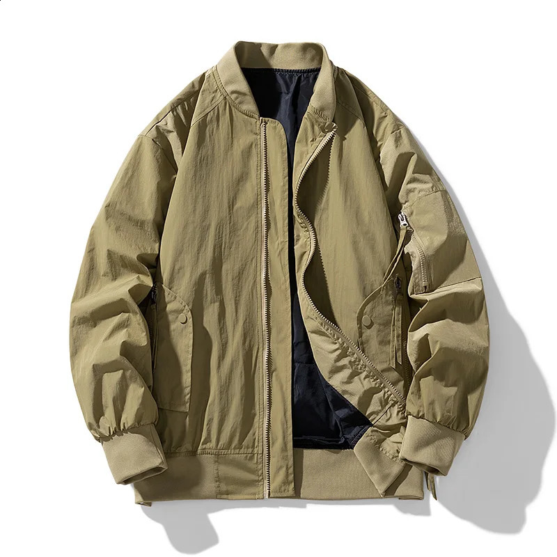 Autumn oversized bomber jacket mens zipper baseball jacket fashionable Korean street clothing luggage jacket mens plus size 240909