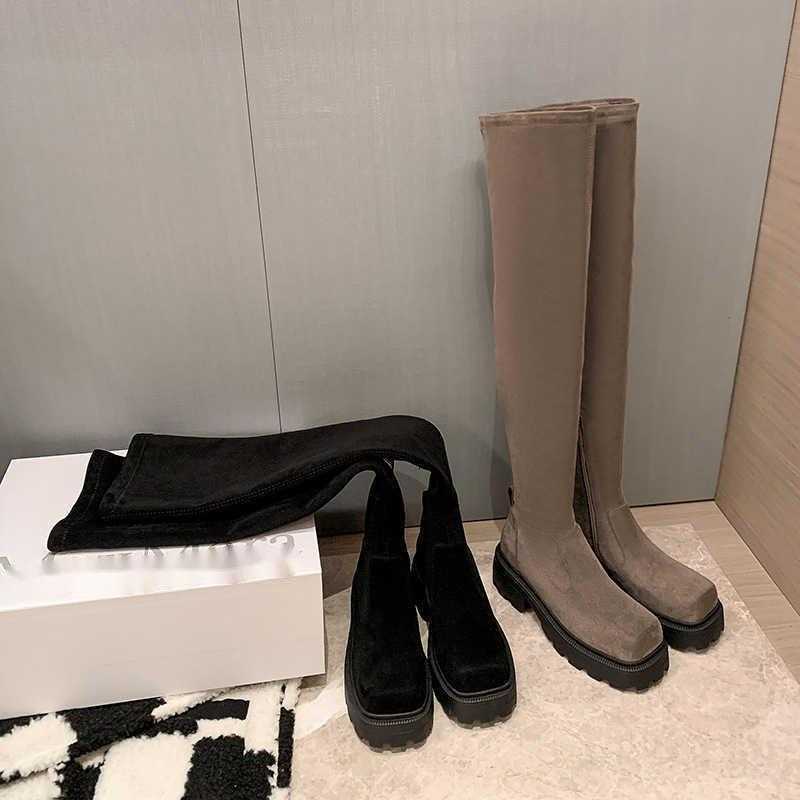 Thick Soled Knee Length Fashion Boots For Women With Thin Boots The Legs Large Circumference Thick Legs And Thick Mm High Boots 240826