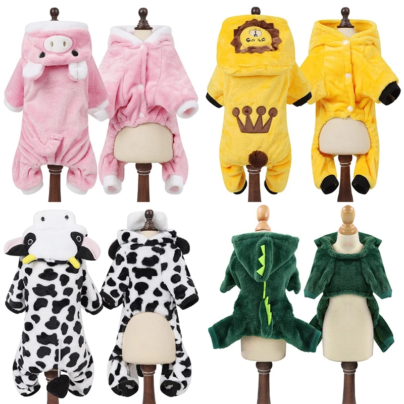 Cartoon Pet Jumpsuits Clothing Hoodies for Small Dogs Fleece Soft Pet Dog Clothes Coat Chihuahua Yorkshire Costume Coats Perro
