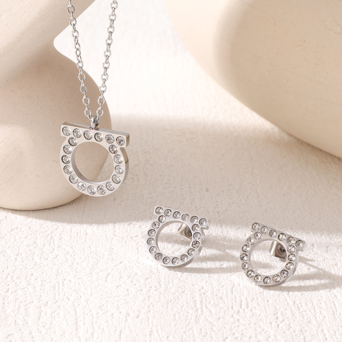 stainless steel ic letters designer earrings necklace gold sier retro vintage bling dia crystal ear rings earring earings jewelry set for women Free s