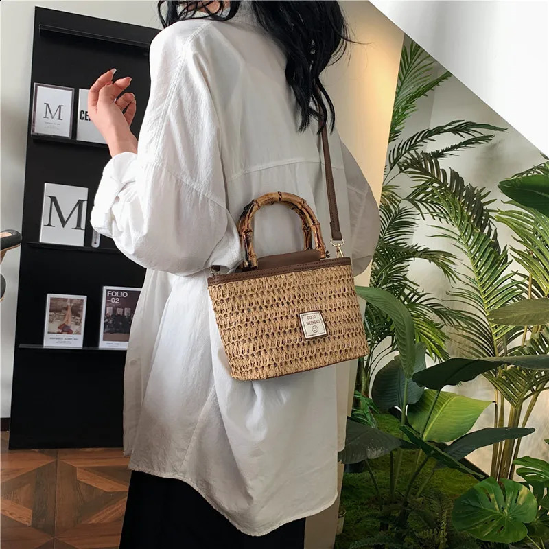 YOUDEYISI highend textured womens bag portable straw bucket messenger niche 240910