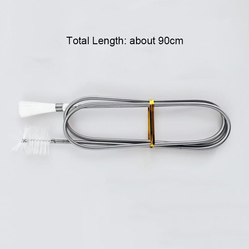 90cm Aquarium Tube Pipe Cleaning Brush Stainless Steel Water Filter Air Tube Flexible Hose Aquarium Accessories Double Heads