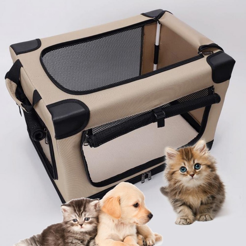 Pet car dog cage dog car seat breathable visible pet car bag top skylight dog carrying box