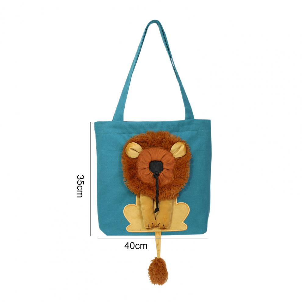 Cat Carrying Traveling Bag Pet Carrying Bag Large Capacity Drawstring Hole Lion Modeling Pet Dog Pet Supplies