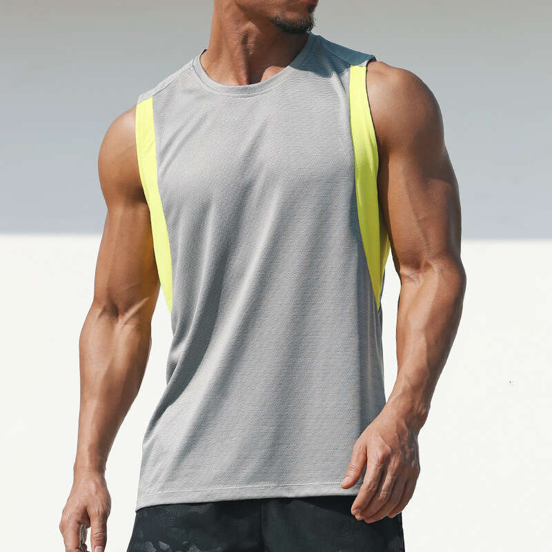 Summer New Quick Drying Tank Top Men's Loose Breathable Leisure Fiess Sleeveless Shirt Running Sports T-shirt