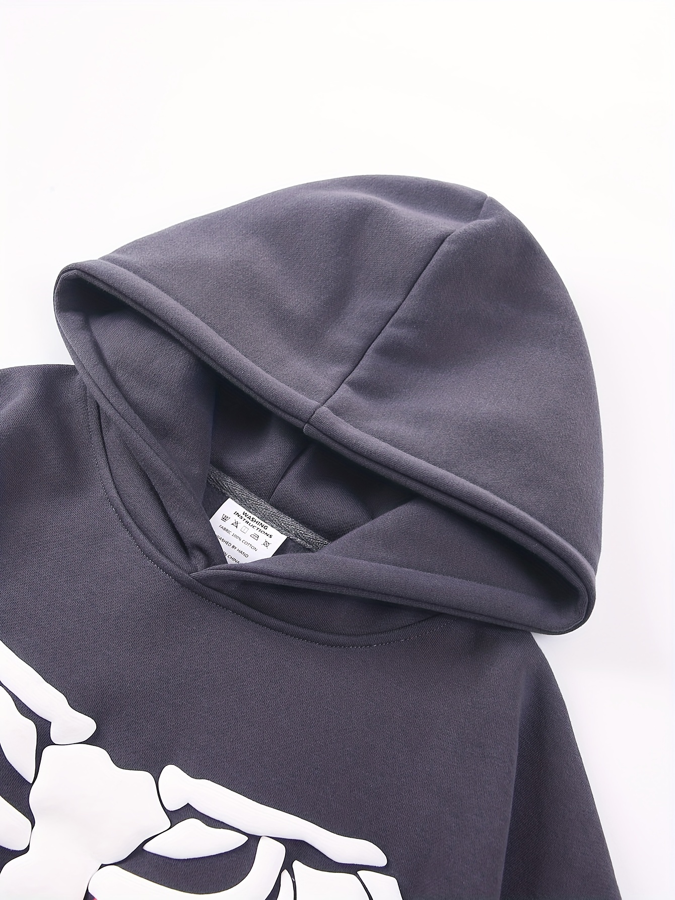 Skeleton Print Cotton Hoodie, Cool Hoodies For Men, Men's Casual Graphic Design Hooded Sweatshirt Streetwear For Winter Fall, As Gifts