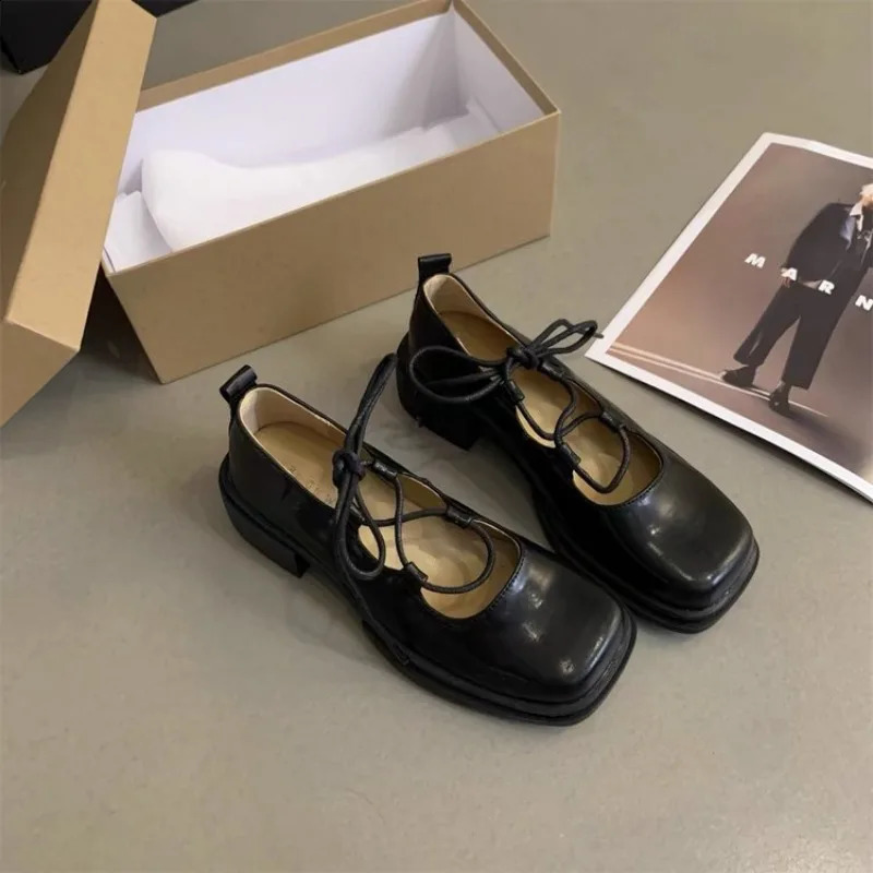Women flats summer moccasin Fashion creepers lady loafers New Ladies Lace up platform Shoes mary jane shoes 240904