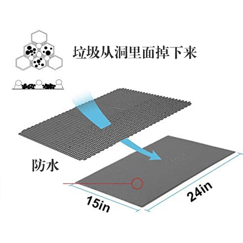 Mat Skidproof Soft EVA Cat Litter Mat Proof Kitty Mat Honeycomb Urine Double Cat Litter Waterproof Layer Litter Box