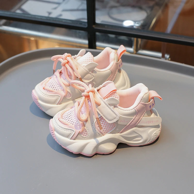 Childrens mesh breathable short chubby TPR running for boys and girls childrens casual sports shoes white tennis 3 4 5 6 years old H260130