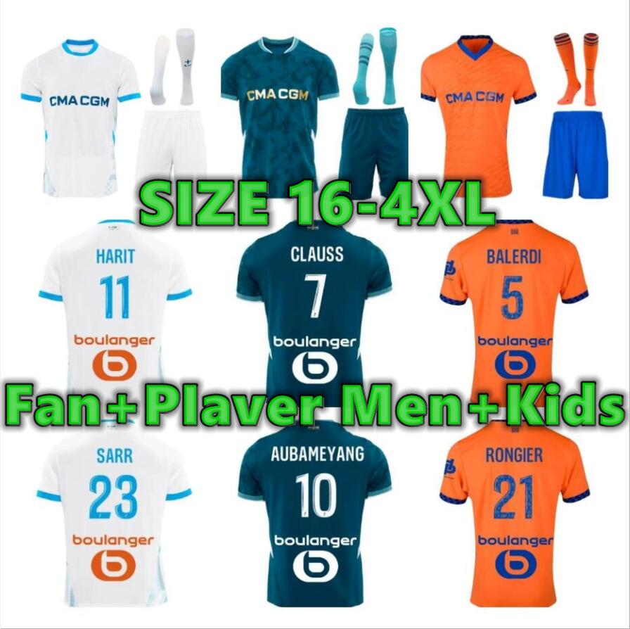 24 25 GREENWOOD Marseilllee Soccer jerseys OUNAHI Harit 2024 2025 OM man KIDS football shirt hommes enfants NDIAYE MOUMBAGNA Mbemba Veretout SARR THIRD AWAY