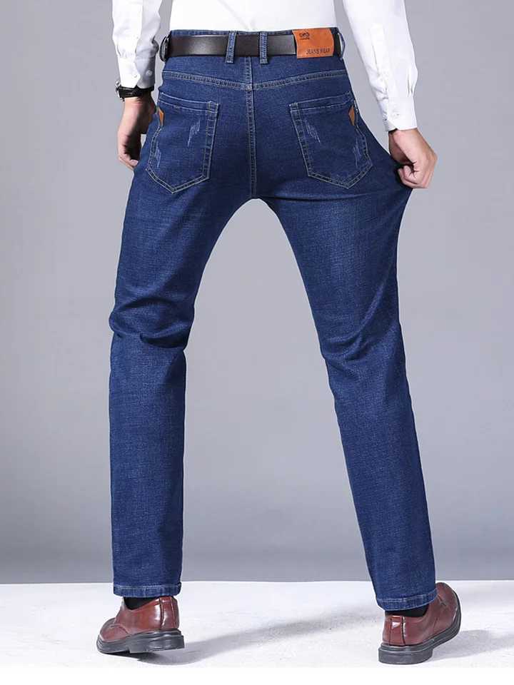 2024 New Mens Classic Style Luxury Brand High Quality Jeans Business Casual Stretch Ultra Thin Denim Pants Fashion Blue Black Trousers W241205