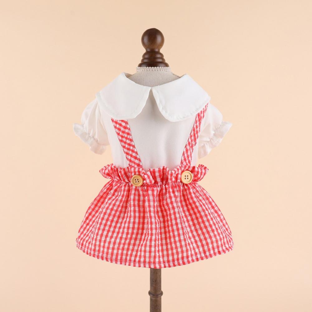 Two-legged Plaid Print Dress for Pet, Clothes for Puppy and Cat, Dog Clothes, Doll Collar, Spring and Summer