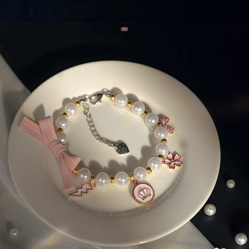 Cat Collar Necklace,Cute Pet Jewelry Collar with Bow and Trinket Pendant for Kittens & Puppies Cat Supplies Kitten Accessories