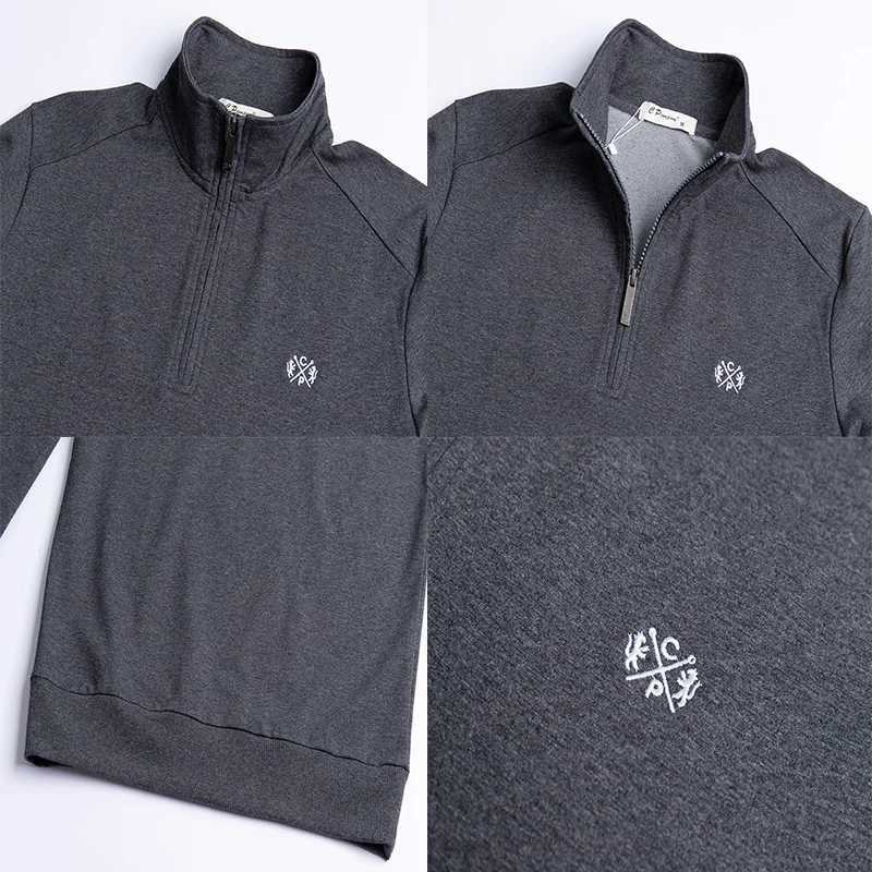 Mens Polo Shirts Long Sleeve Casual Workout Polo Shirt Soild Color Mock Neck Golf Shirts Zip Collared Pullover Top for MenX240912