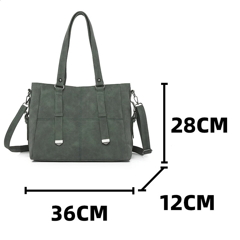 Womens Retro Green Suede Shoulder Bag Vintage Quality Nubuck Leather Ladies Elegant Tote Handbag Female Crossbody Bags 240907