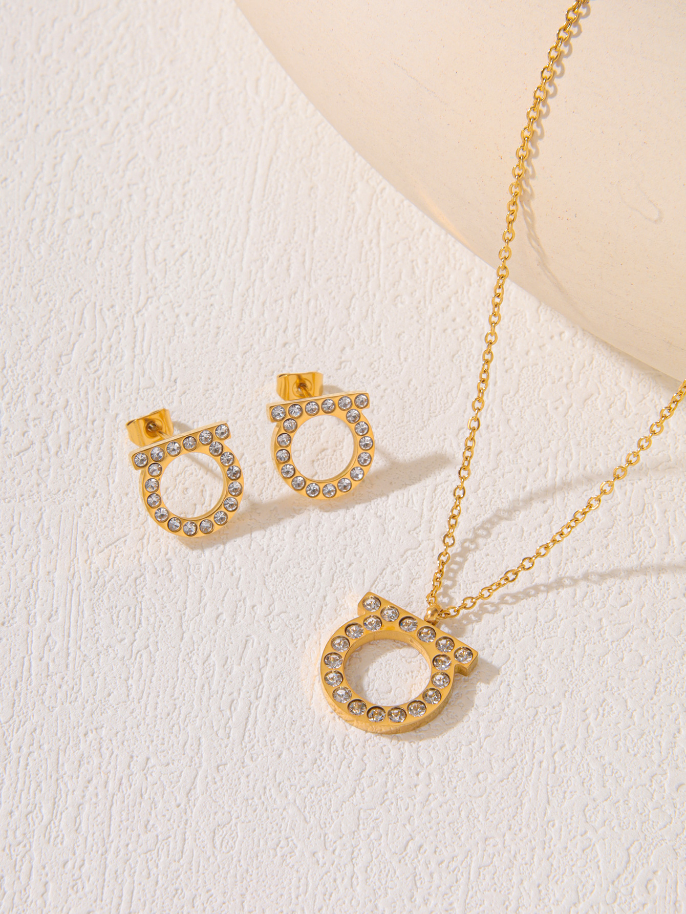stainless steel ic letters designer earrings necklace gold sier retro vintage bling dia crystal ear rings earring earings jewelry set for women Free s