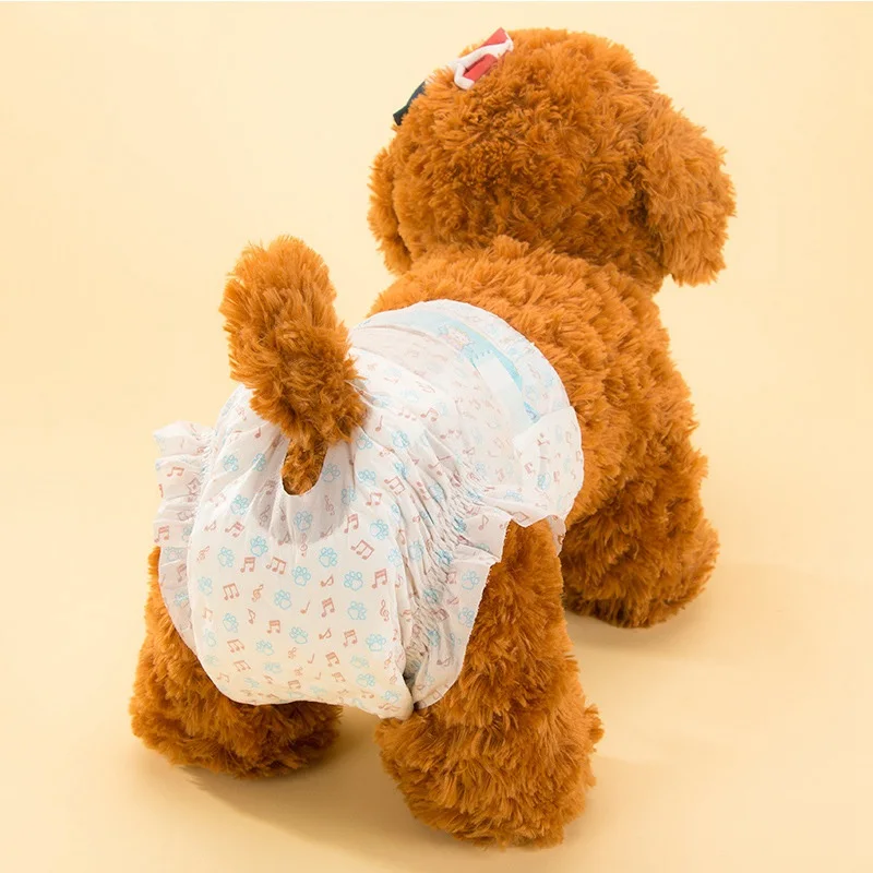 10pcs Female Dog Diapers Breathable Pet Diaper Absorbent Dog Panties Disposable Dog Diapers Comfortable Dogs Sanitary Pants