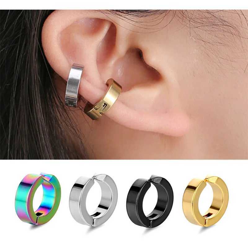1 Piece Gothic Ear Clip Hoop Earrings for Men/Women Stainless Steel Painless Non Piercing Fake Earrings Jewelry GiftsX240913