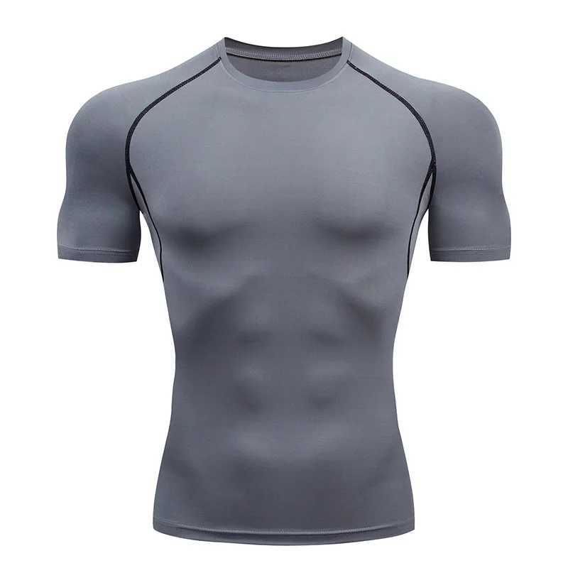 Mens Running Compression Shirts Quick Dry Soccer Jersey Fitness Tight Sportswear Rash Guard Athletic Gym Sport Short Sleeve Shirt W250214