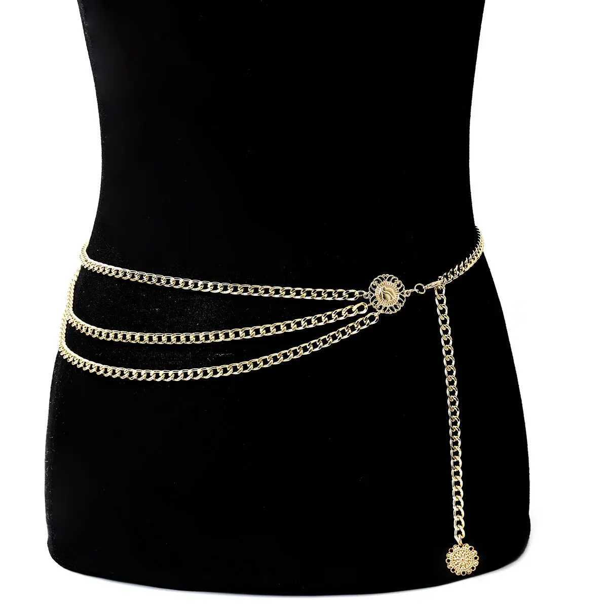 Bohemian sexy Suower coin tassel pendant waist belt chain warm summer bikini carnival body jewelry Y2K accessories X250410