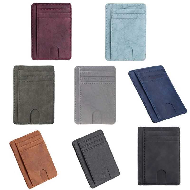 RFID blocking wallet business card cover for ultra-thin mens leather card holders Z250411