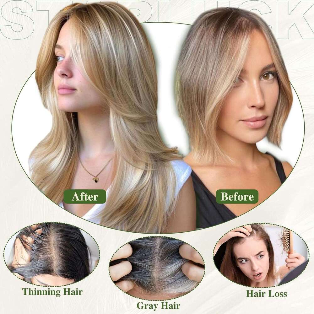 14 Inch Ombre Blonde Layered Topper Bangs Women Synthetic Toppers Swiss Base With 3 Clips For Thinning Hair