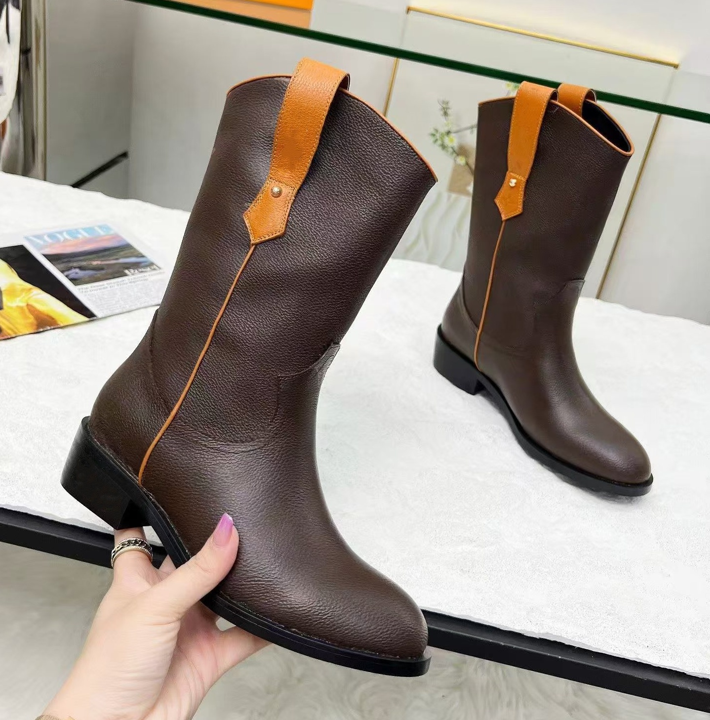 2024 Boots Snow High Heels with Easy Back Zipper