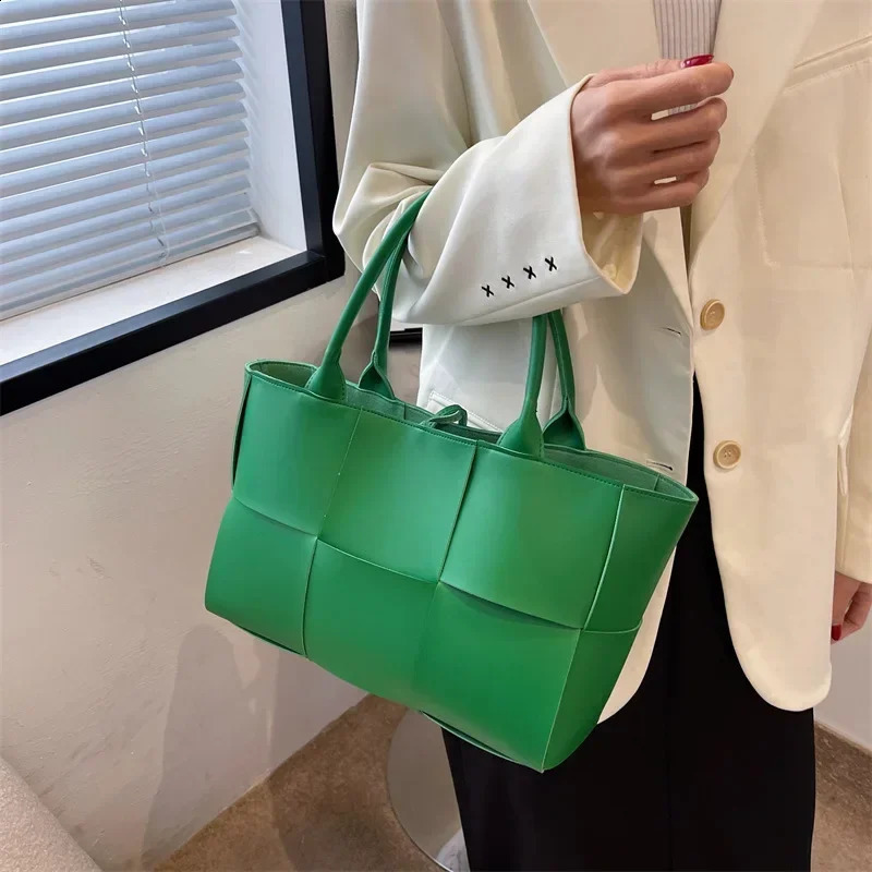 fashion large capacity woven wallet leather shopping handbag y er beach bag Bolso Handtasche Damen 240904 ca63