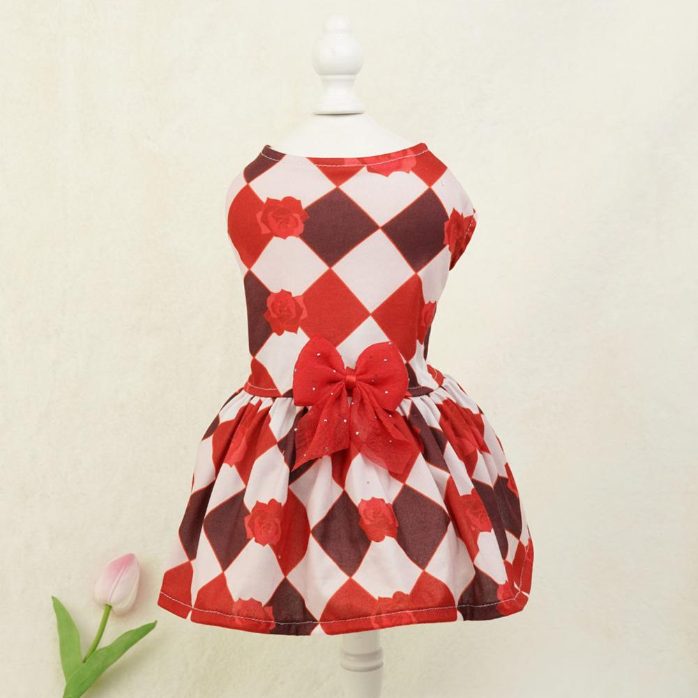 Fashionable Pet Clothing Fashionable Plaid Bow Dress for Small Dogs Cats Soft Comfortable Pet Princess Dress for Parties for Pet