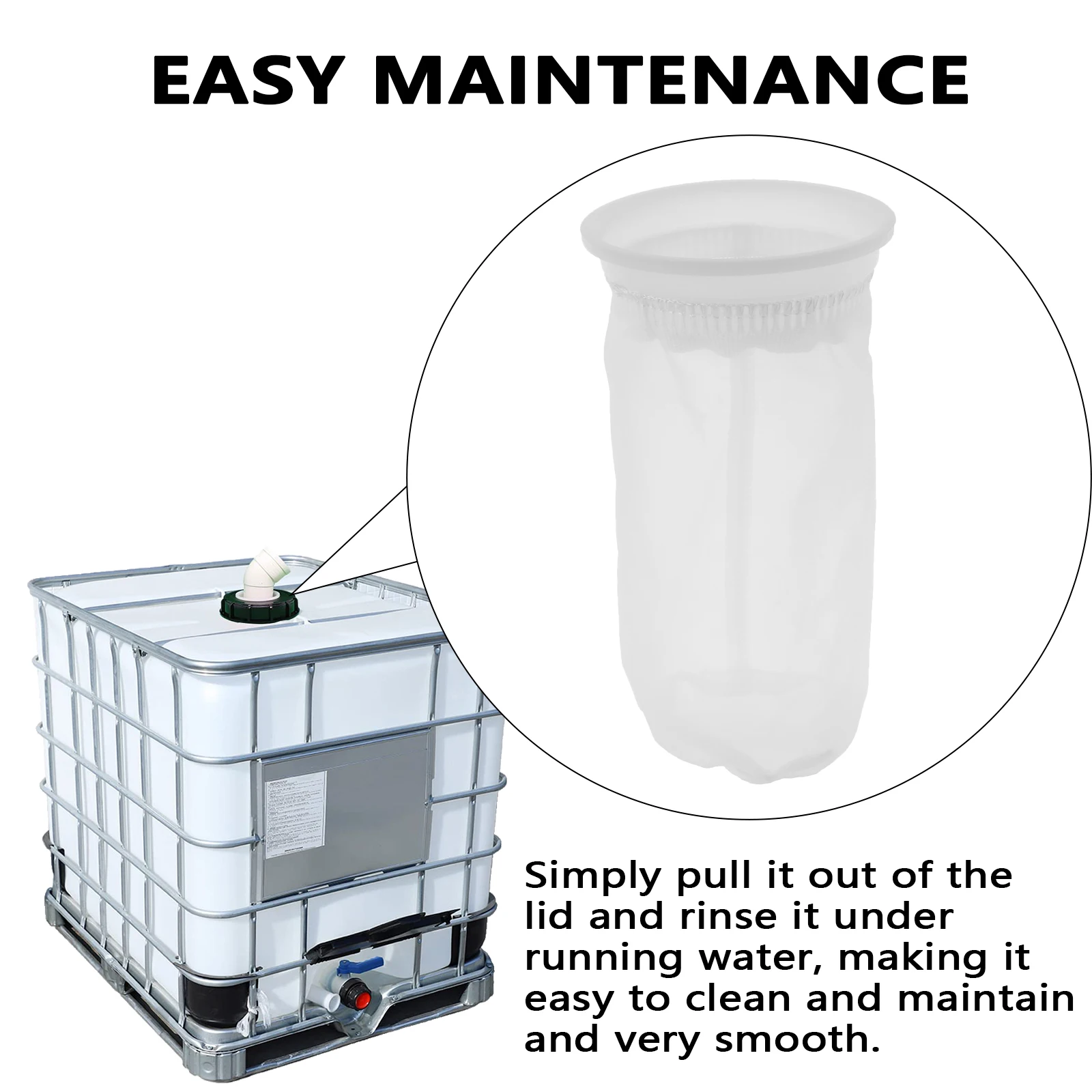 3Pcs IBC Tonne Drum Filter 4.1x8.26in Aquarium Filter Bag Breathable Rain Water Filter Multifunctional Rain Water Tank Accessori